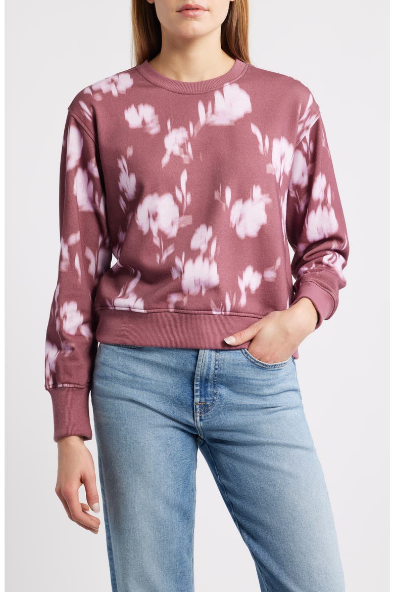 Classic Print Sweatshirt, Main, color, DUSTY ROSE LILAC