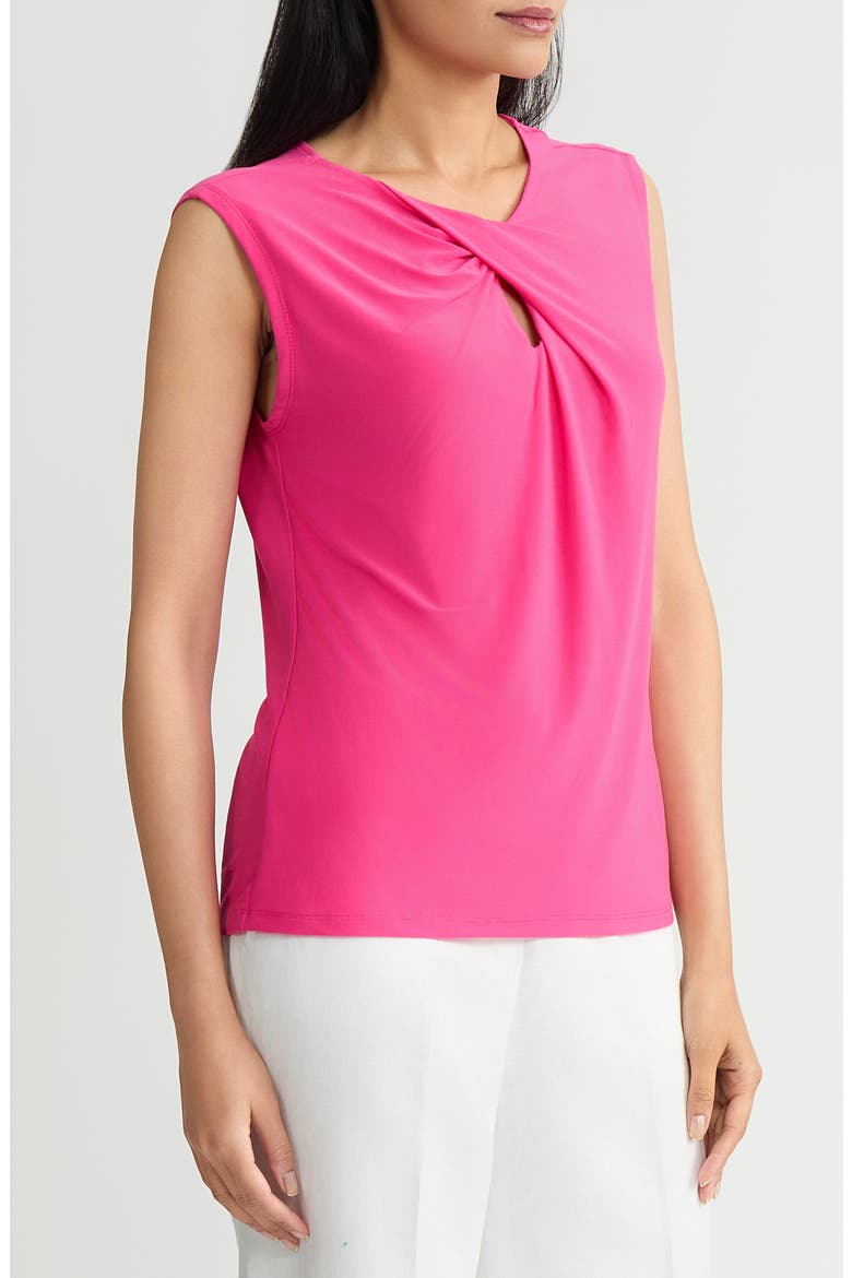 Twist Cap Sleeve Shell, Alternate, color, PINK PERFECTION