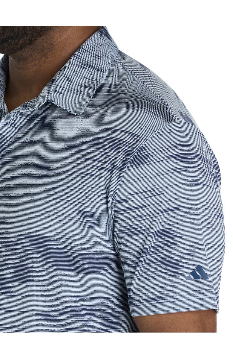 adidas Big & Tall Ultimate Textured Stripe Polo Shirt, Alternate, color, Wonder Blue