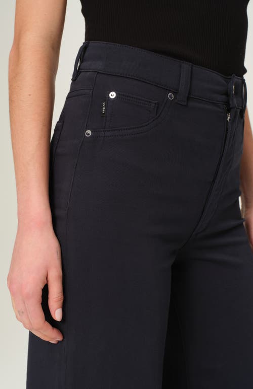 Dl1961 Hepburn High Waist Ankle Wide Leg Knit Jeans In Black