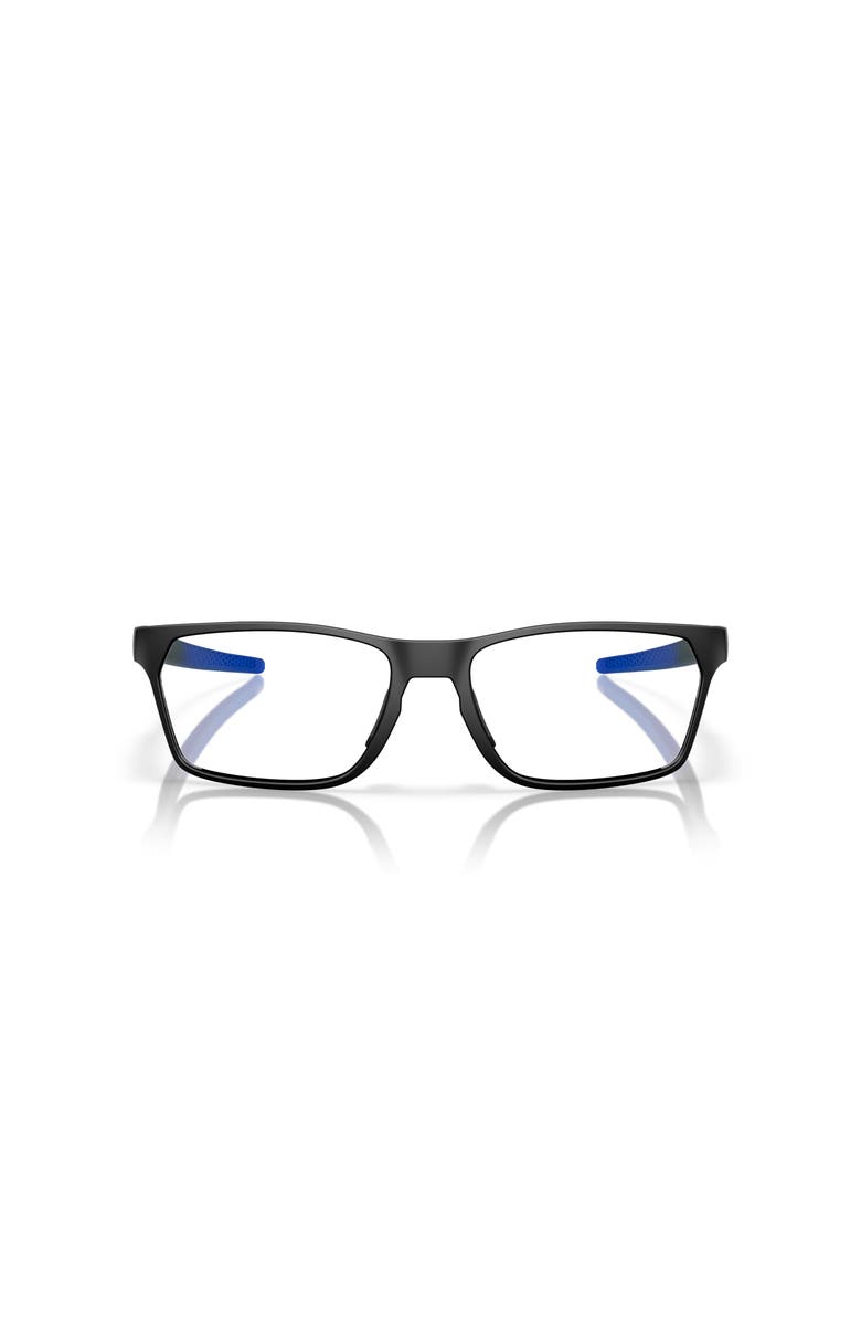 Oakley 55mm Rectangle optical glasses, Alternate, color, Black/ Blue