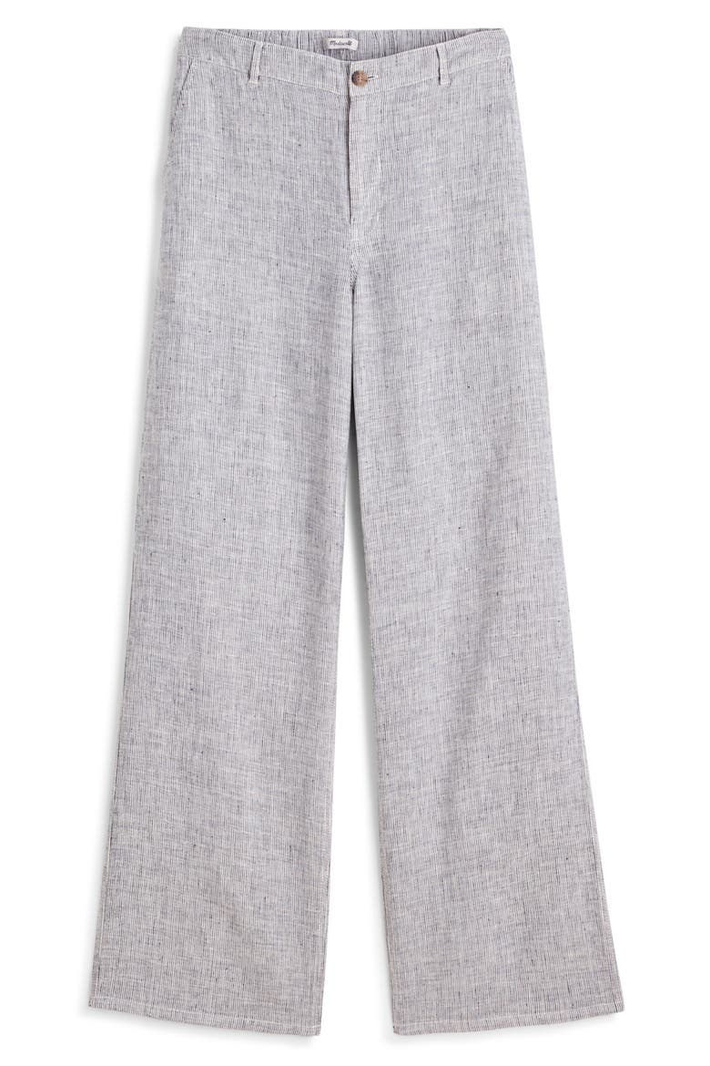 The Zoe Relaxed Straight Pants, Alternate, color, BLACK WHITE MINI STRIPE