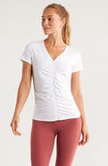 Zella Ruched V-Neck T-Shirt