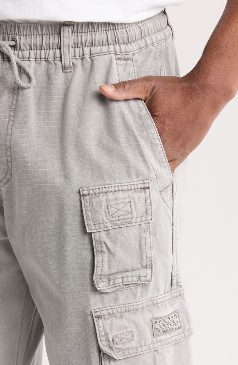 PacSun Gianni Drawstring Cotton Ripstop Cargo Pants, Alternate, color, 