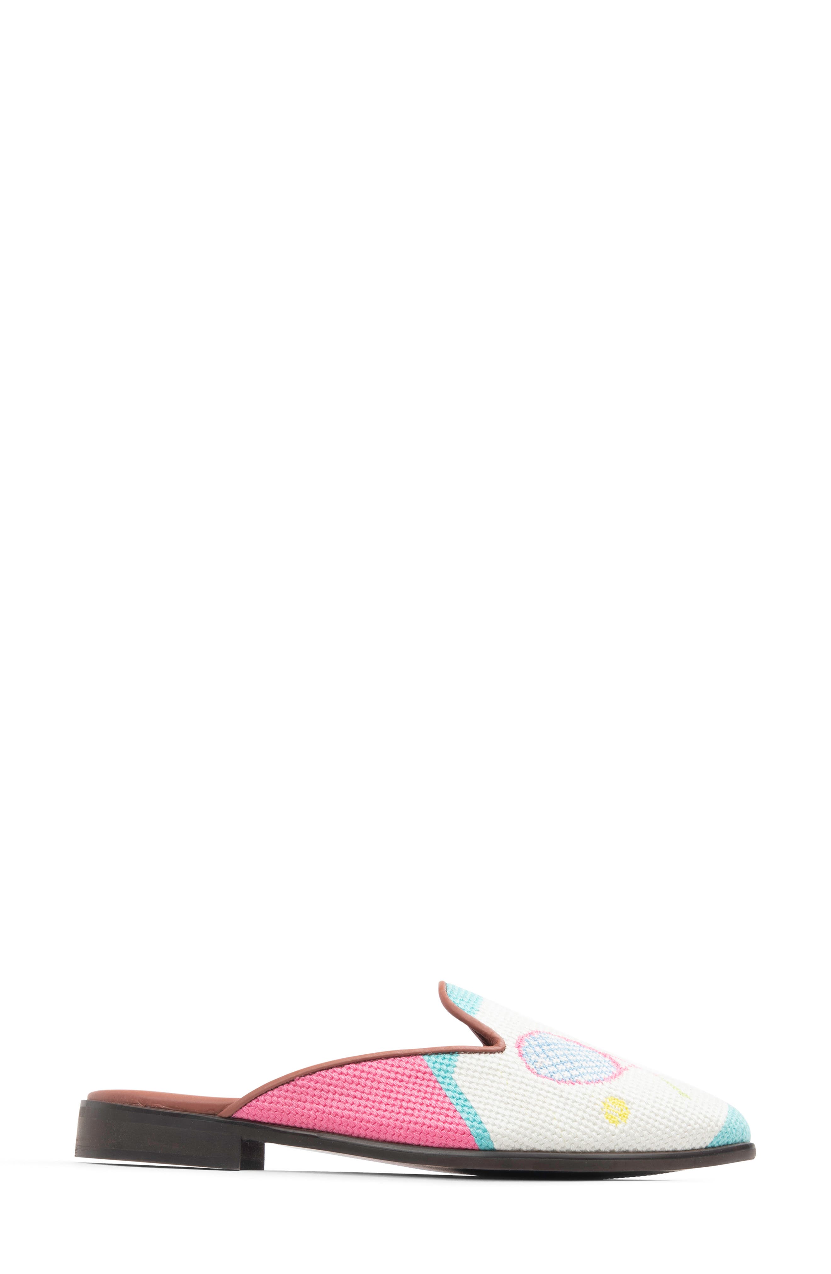 ByPaige Needlepoint Mule, Alternate, color, White