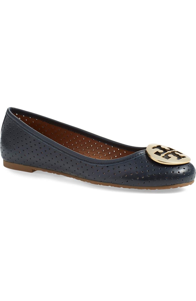 Tory Burch 'Reva' Perforated Ballerina Flat, Main, color,