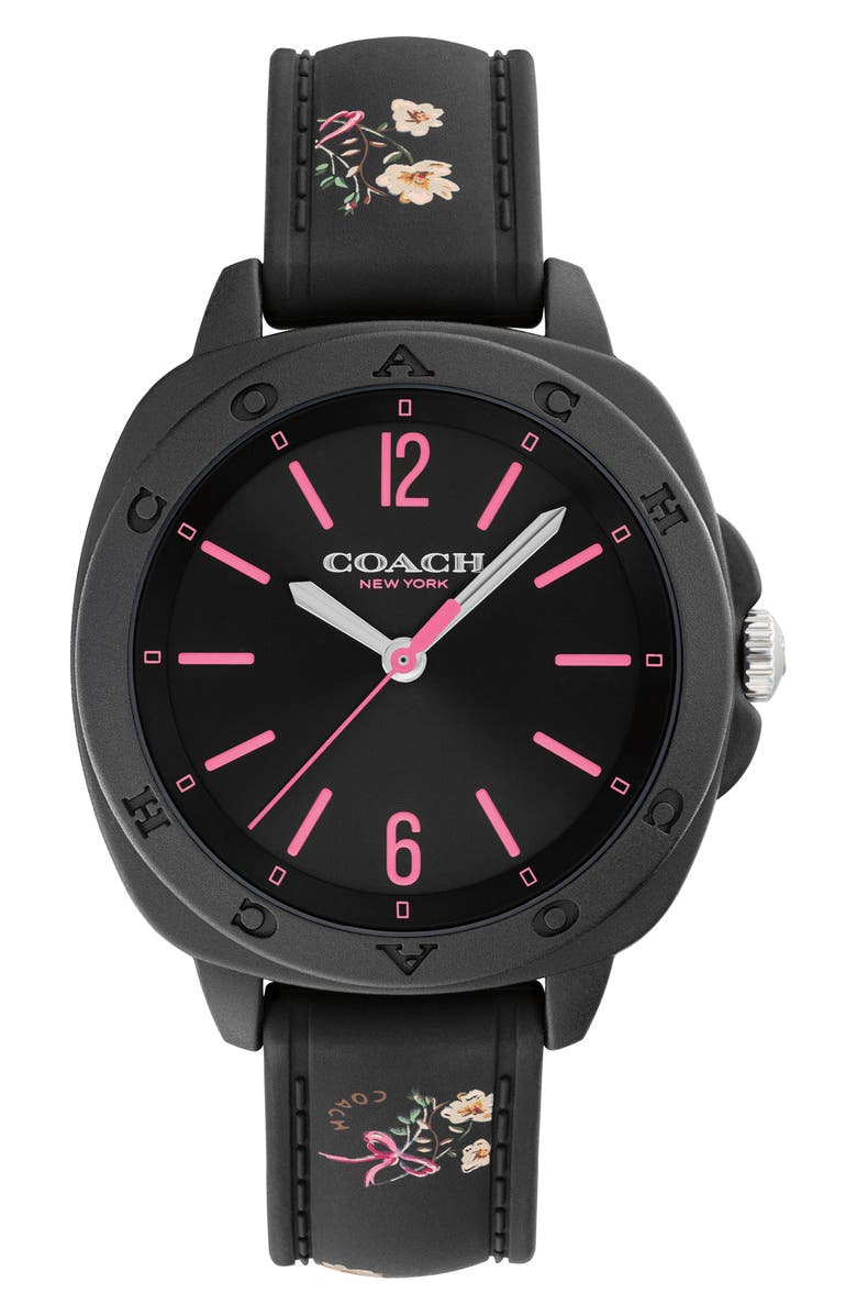 COACH Kitt Silicone Strap Watch, 35.4mm, Main, color,