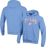 Champion Men's Champion Light Blue Tennessee Titans Powerblend Arch over Logo Hoodie