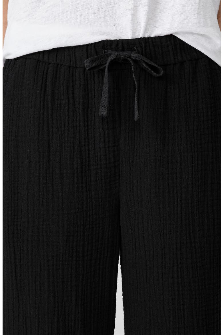 Organic Cotton Drawstring Straight Leg Pants, Alternate, color, BLACK