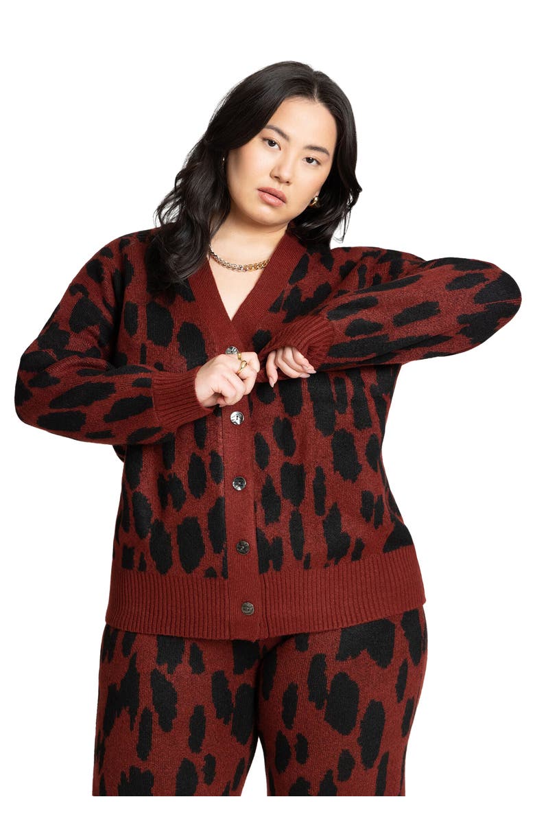 ELOQUII Printed Longline Cardigan, Main, color, 