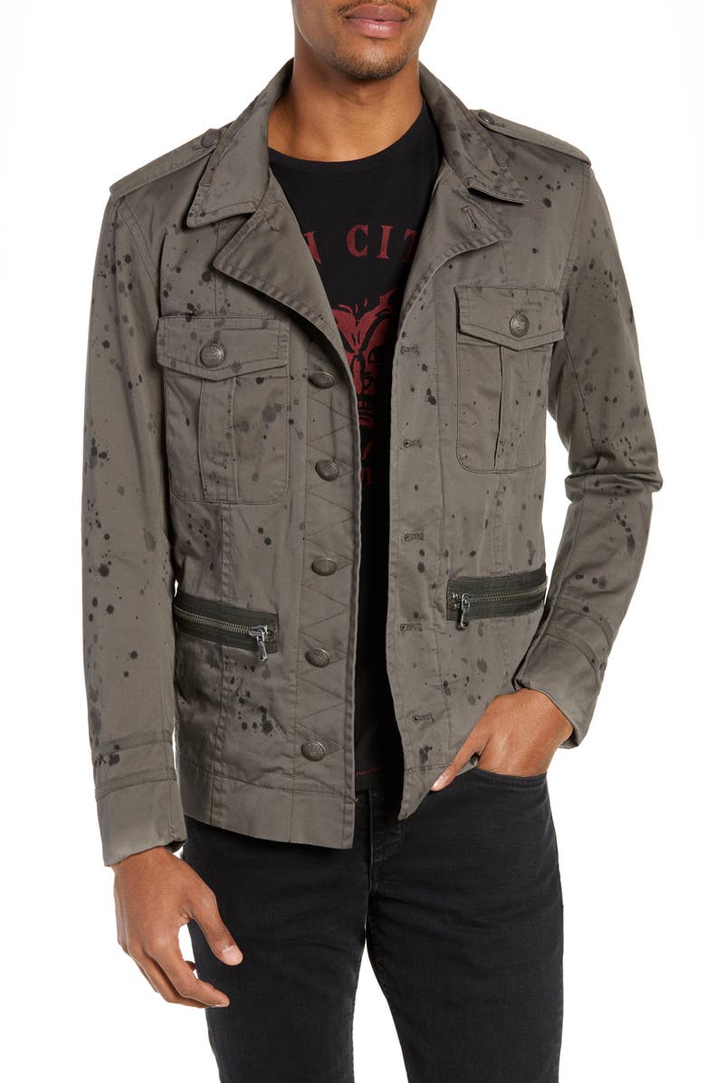 John Varvatos Star USA Ink Stained Officer Field Jacket, Main, color,