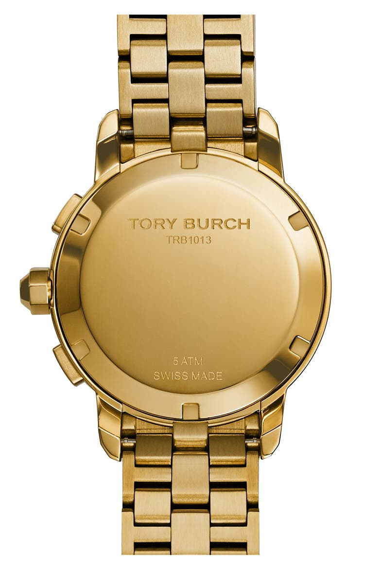 'Tory' Chronograph Bracelet Watch, 37mm, Alternate, color, GOLD/ NAVY