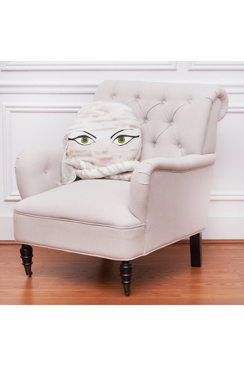 Cleopatra Zombinaland Halloween Decorative Figurine Pillow, Alternate, color, Beige