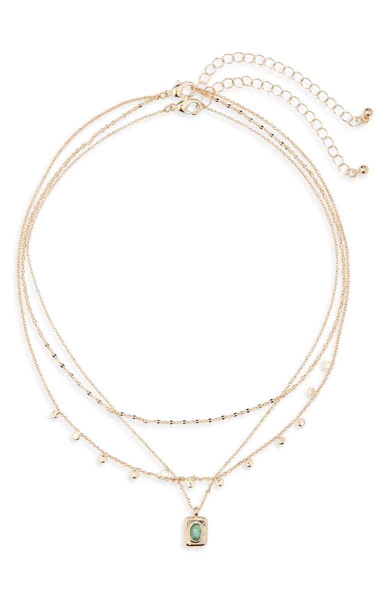 BP. Set of 2 Pendant & Layered Chain Necklaces, Main, color, Gold