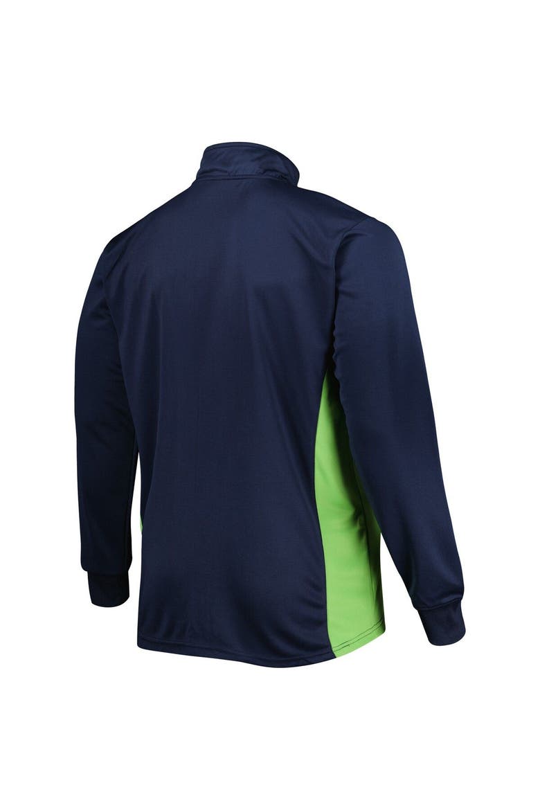 Men's College Navy Seattle Seahawks Big & Tall Quarter-Zip Top, Alternate, color, Navy