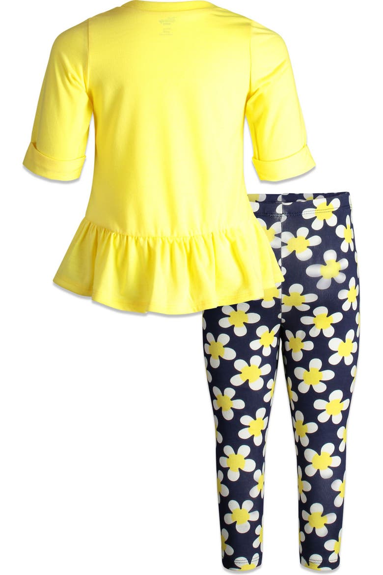 Minnie Mouse 2-Piece T-Shirt and Leggings Set, Alternate, color, Yellow Navy Daisy
