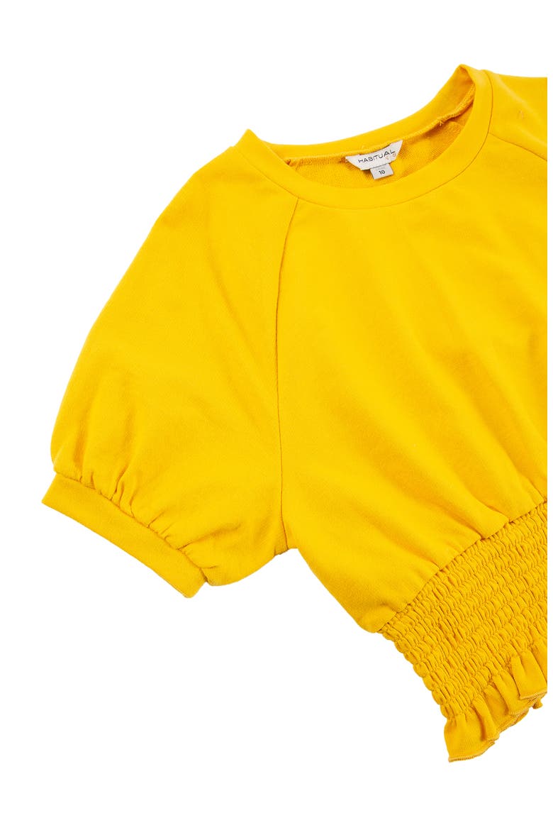 Kids' Smocked Cotton Blend Top & Pants Set, Alternate, color, YELLOW