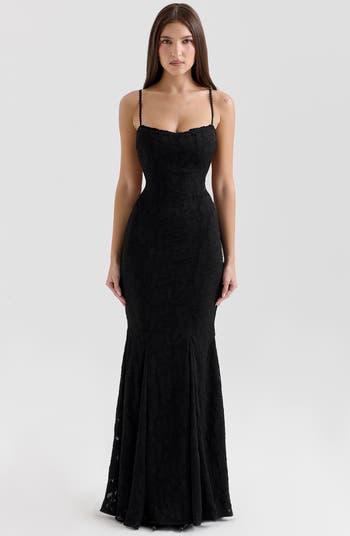 HOUSE OF CB Joan Floral Appliqué Mermaid Gown Nordstrom