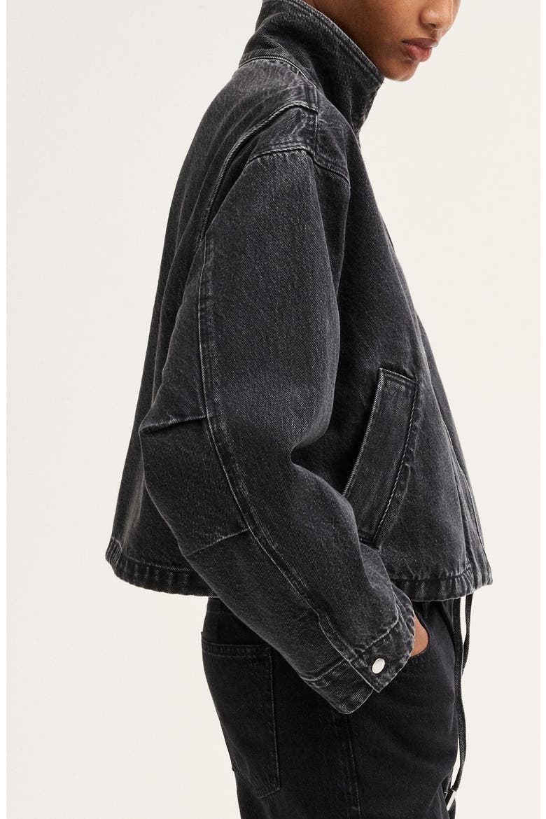 Denim Crop Field Jacket, Alternate, color, NOIR WASH