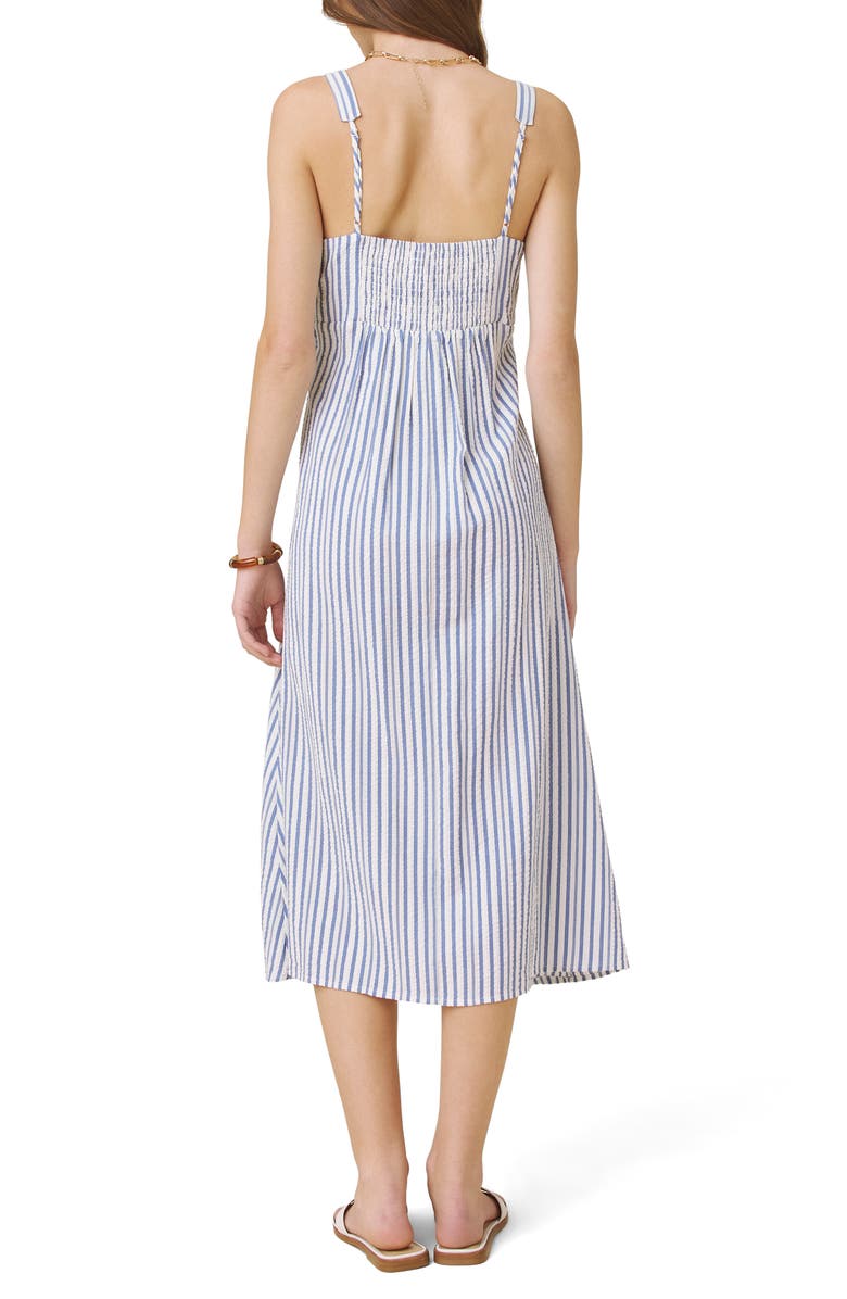 Splendid Madelyn Stripe Midi Dress, Alternate, color, White/ Azure Blue