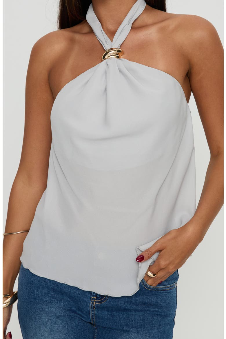 Darlinn Hardware Halter Top, Alternate, color, GREY