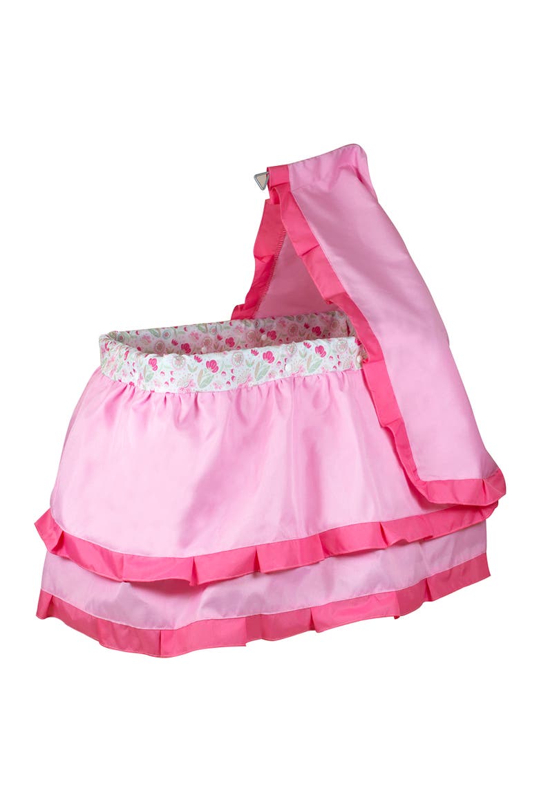 Deluxe Canopy Doll Bed, Pink & Floral, Fits Up to 18 Inches, Main, color, Pink