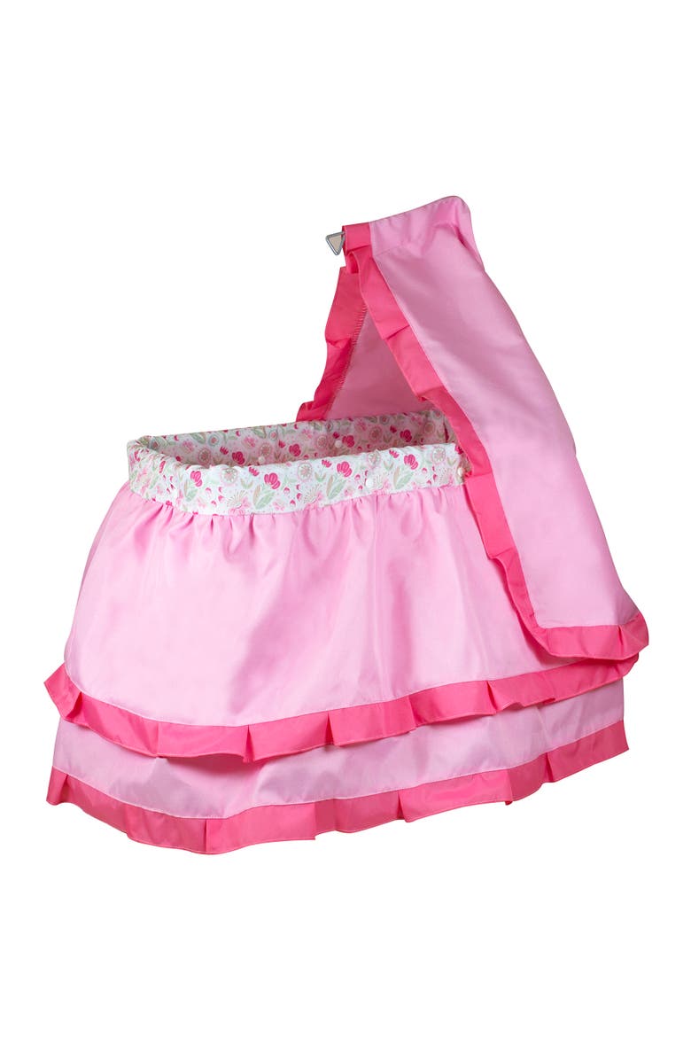 Lissi Deluxe Canopy Doll Bed, Pink & Floral, Fits Up to 18 Inches, Main, color, Pink