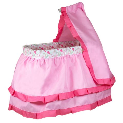 Deluxe Canopy Doll Bed, Pink 
Floral, Fits Up to 18 Inches