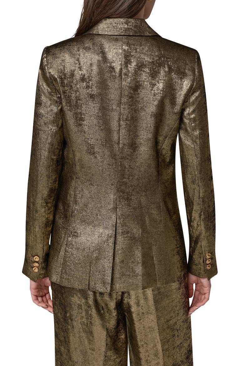 One-Button Peak Lapel Blazer, Alternate, color, GOLD
