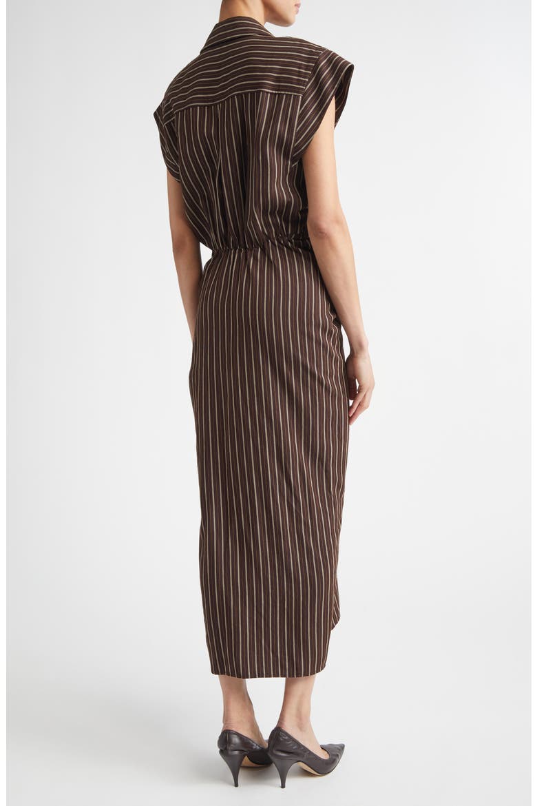 Emilia Stripe Tie Front Shirtdress, Alternate, color, GANACHE STRIPE