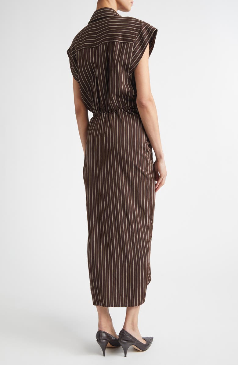 A.L.C. Emilia Stripe Tie Front Shirtdress, Alternate, color, Ganache Stripe