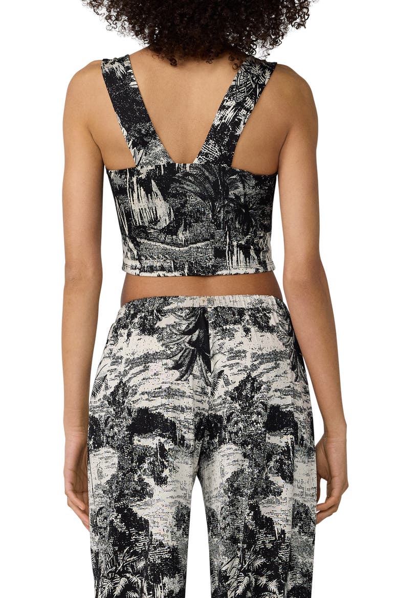 Wendy Abstract Print Knit Crop Top, Alternate, color, PAYSAGE BLACK