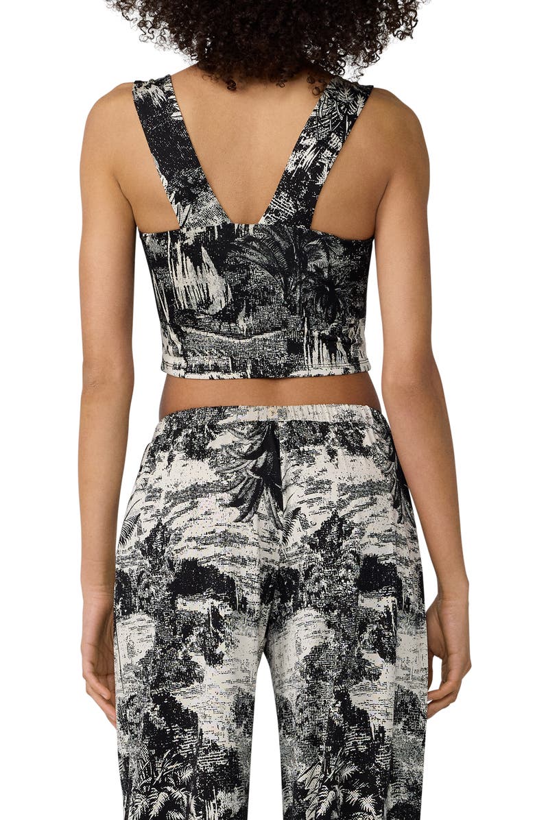 Diane von Furstenberg Wendy Abstract Print Knit Crop Top, Alternate, color, Paysage Black