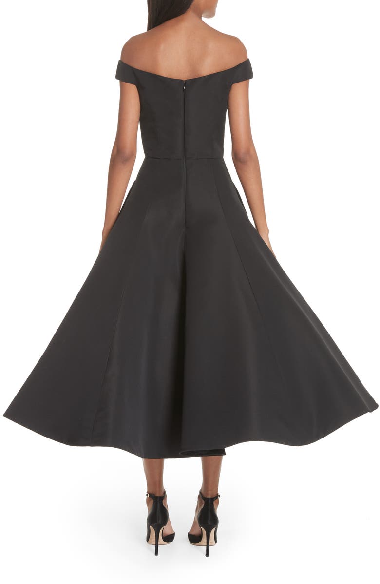 Christian Siriano Strapless Flare Skirt Silk Cocktail Dress, Alternate, color, 
