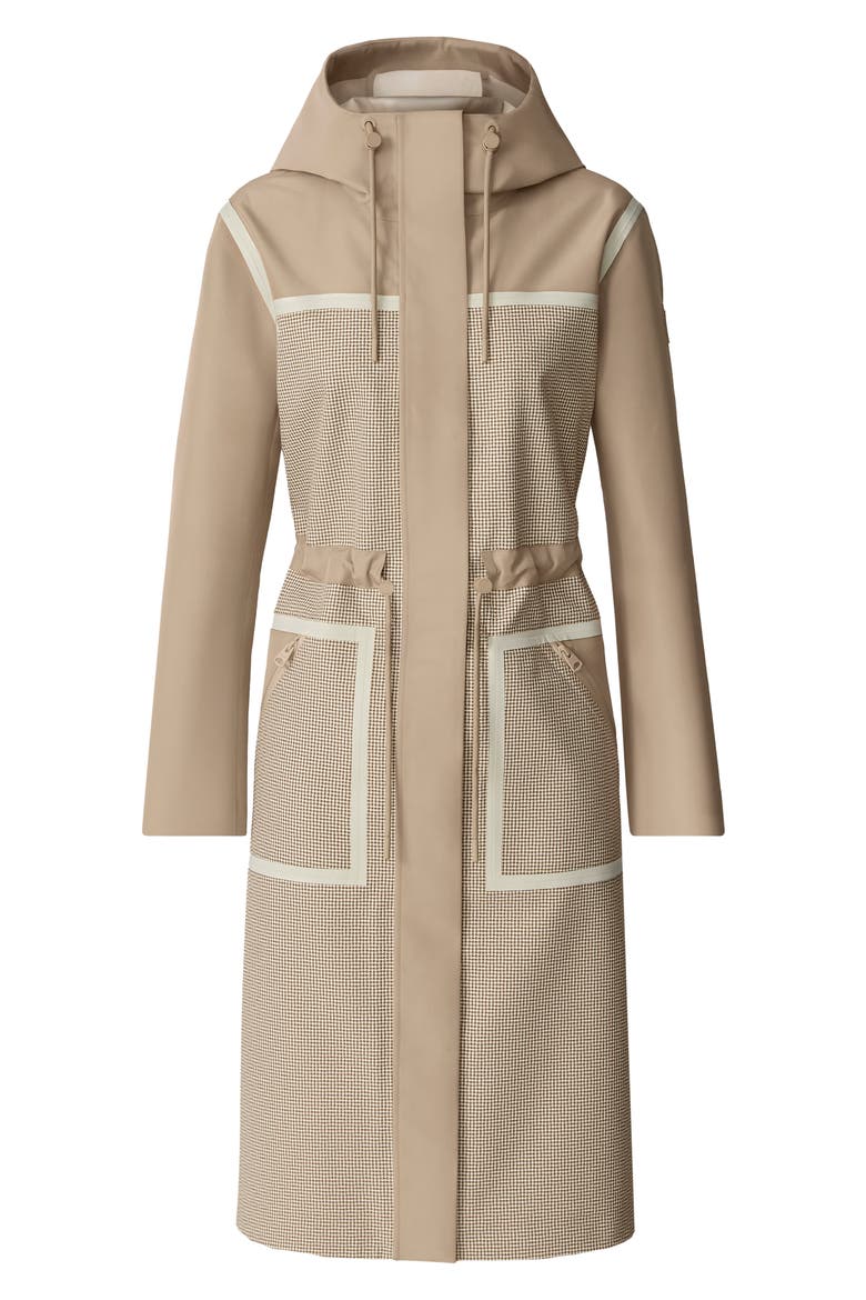 Jana-HT Houndstooth 3-Layer Tech Raincoat, Alternate, color, LIGHT CAMEL-CREAM