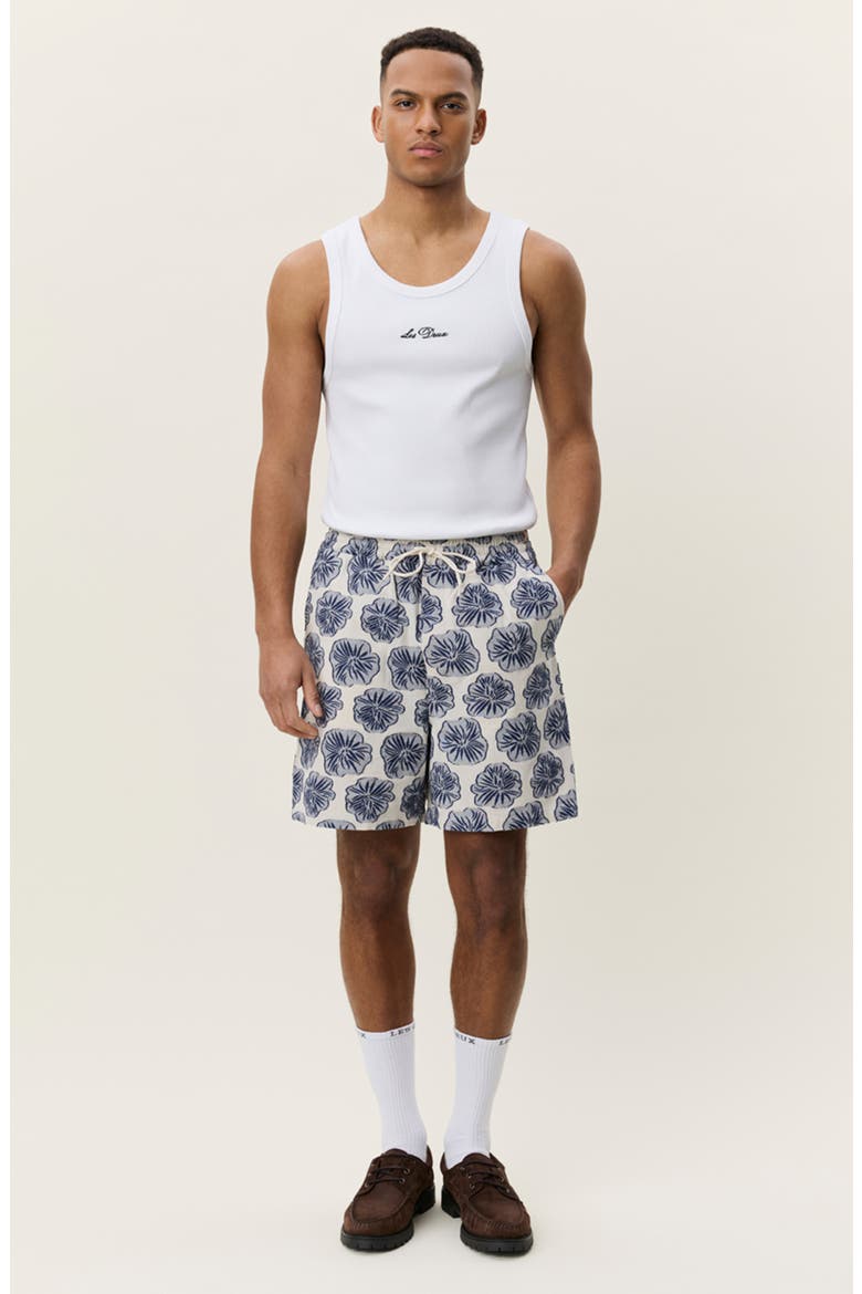 Dahlia Jacquard Drawstring Shorts, Alternate, color, DARK DENIM BLUE