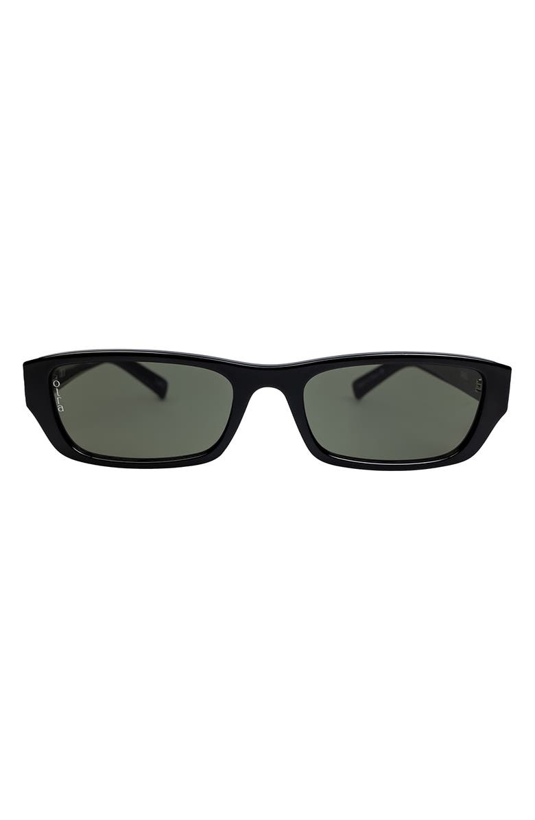 OTRA EYEWEAR Mabel Rectangular Sunglasses, Main, color, Black/ Green