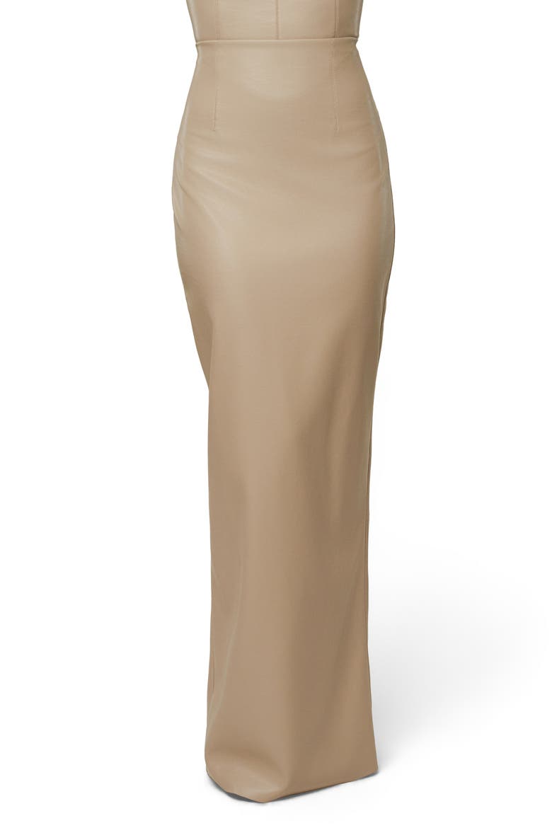 Ace Faux Leather Maxi Skirt, Main, color, BEIGE