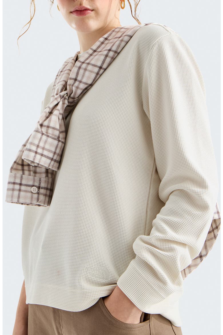 Ridge Path Waffle Long Sleeve T-Shirt, Alternate, color, WHITE DUNE