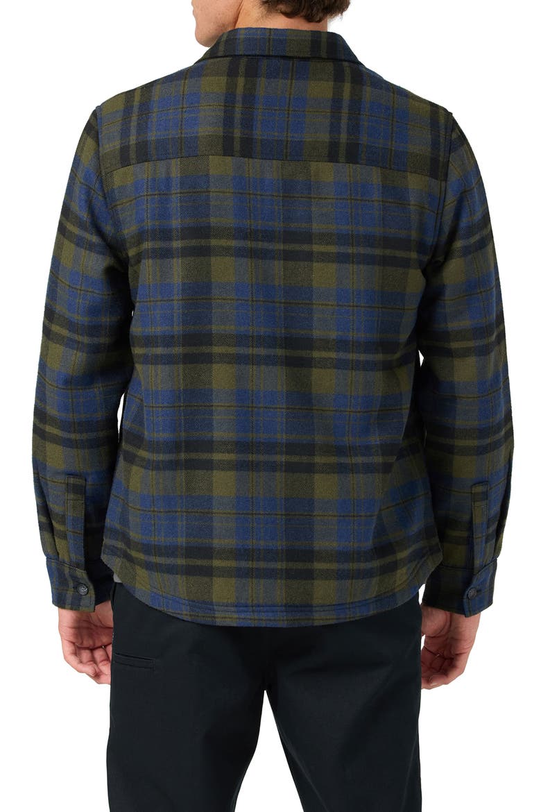 Plaid High Pile Fleece Lining Jacket, Alternate, color, ARMY