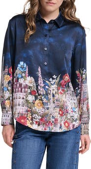 KARL LAGERFELD PARIS Eiffel Tower Button-Up Top