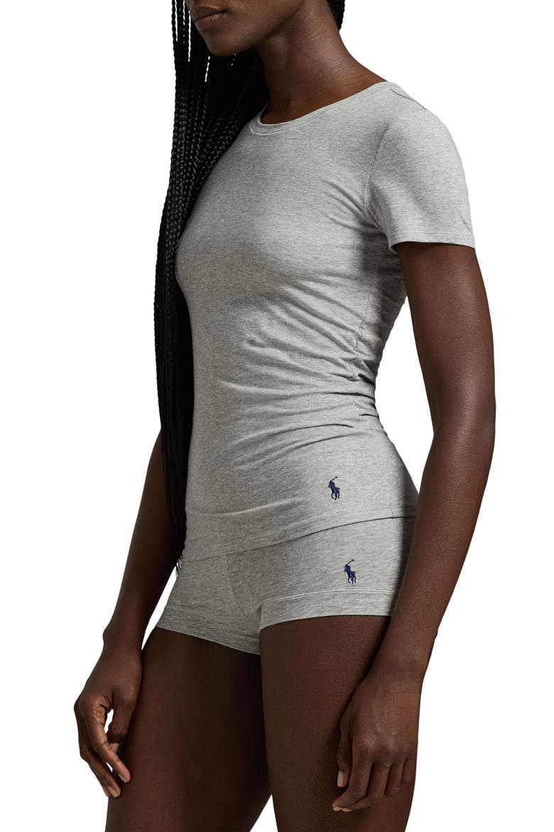 Stretch Cotton T-Shirt, Alternate, color, HEATHER GREY