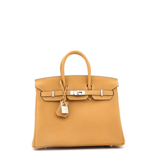 Pre-owned Hermes Hermes Birkin Handbag Brown Clemence With Palladium Hardware 25 In Brown
