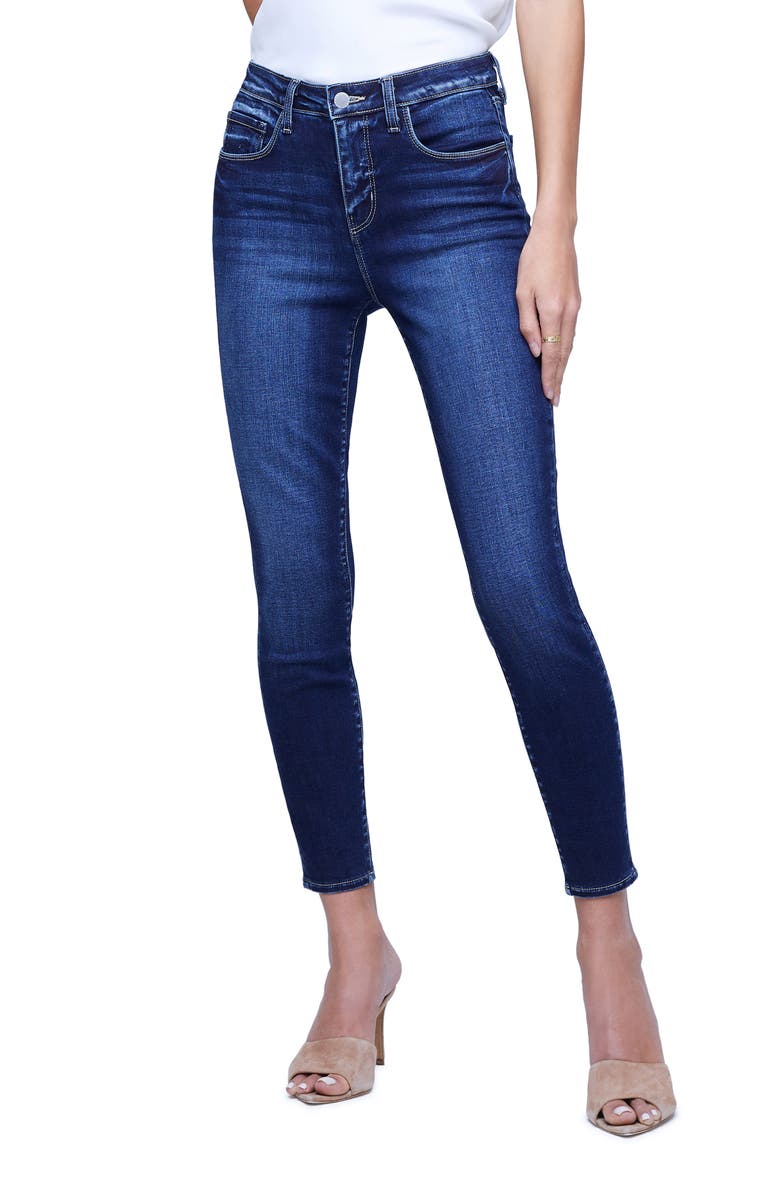 L'AGENCE Margot Crop Skinny Jeans, Main, color, Columbia