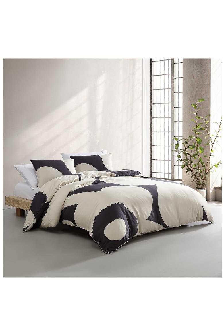 Iso Unikko Organic Cotton Duvet Cover & Sham Set, Alternate, color, OPEN CHARCOAL
