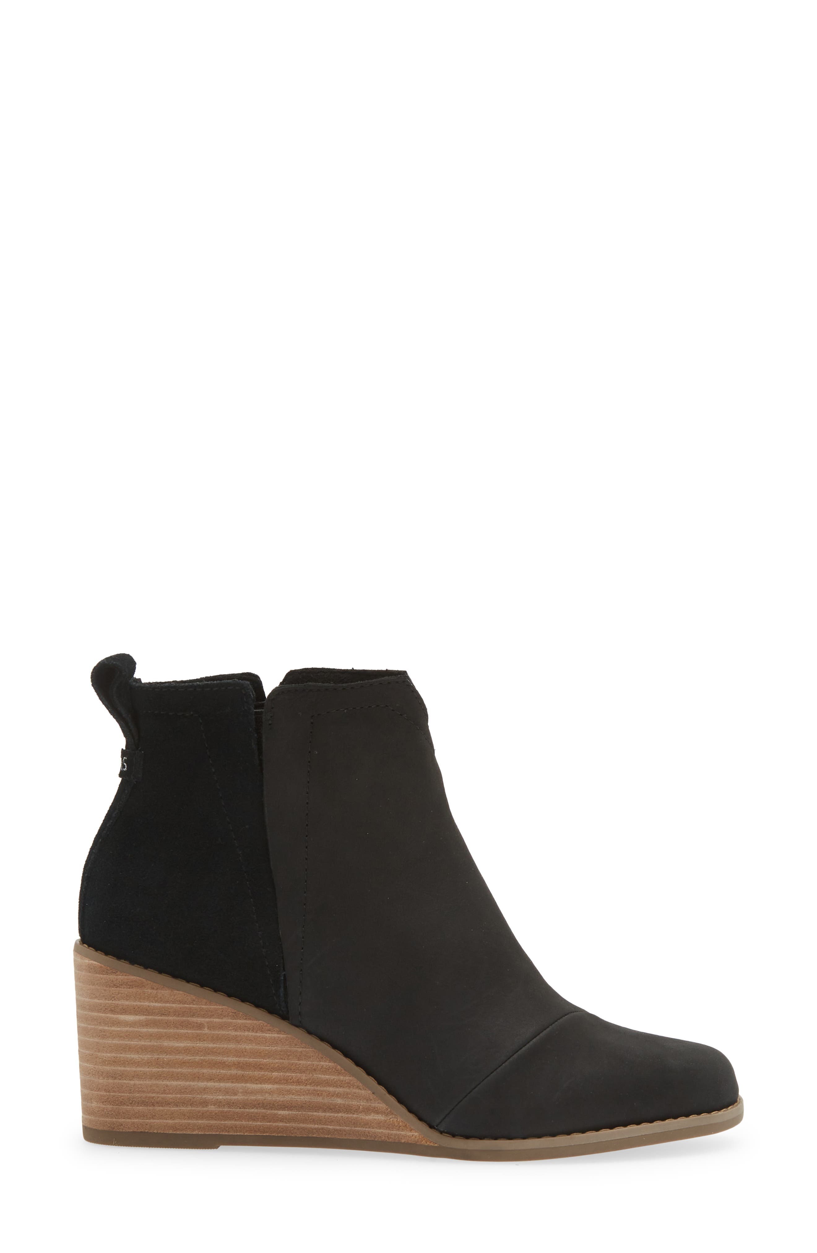 TOMS Clare Wedge Bootie, Alternate, color, Black