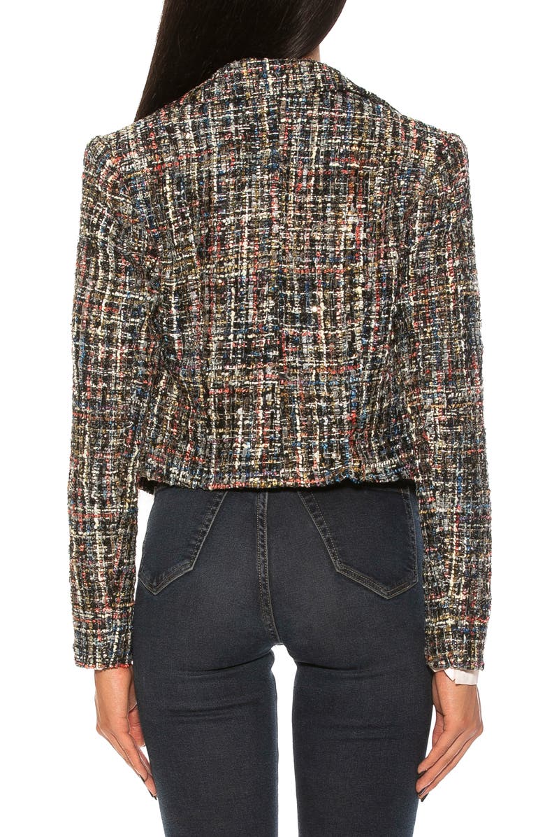 Alexia Admor Jesse Double Breasted Crop Tweed Blazer, Alternate, color,