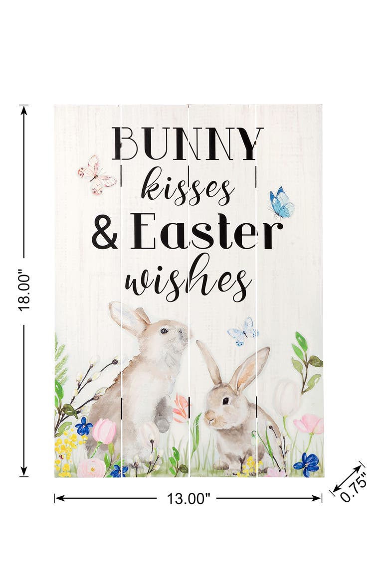18"H Easter Wooden Bunny Door Hanger, Alternate, color, White