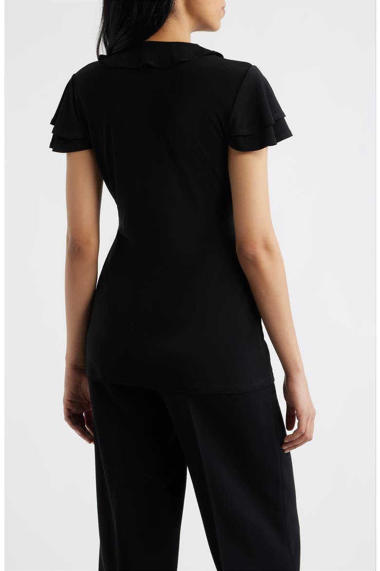 Ruffle Wrap Top, Alternate, color, ANNE BLACK