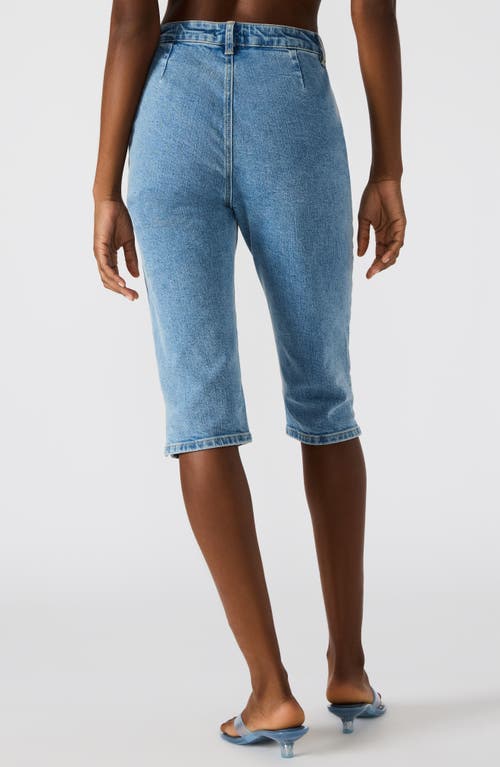 Steve Madden Rina Denim Capri Pants In Blue
